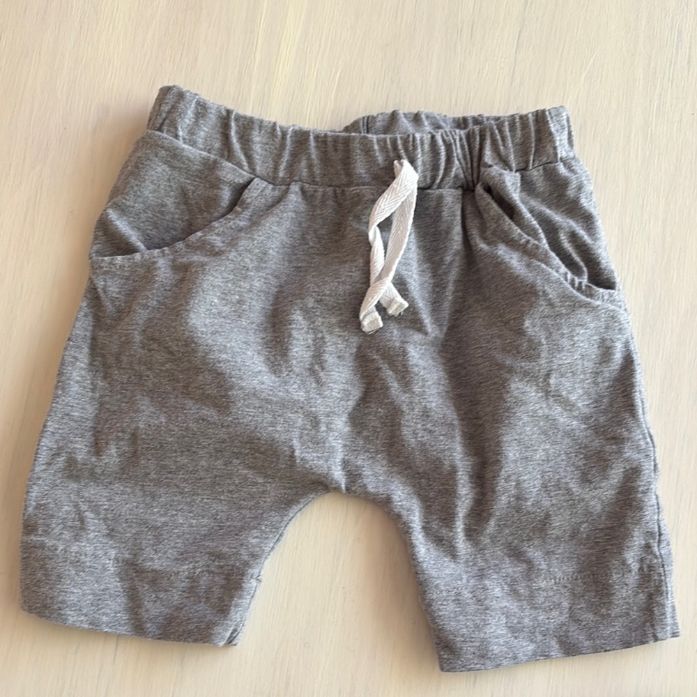 Heather Gray Elastic Waist Shorts with Drawstring